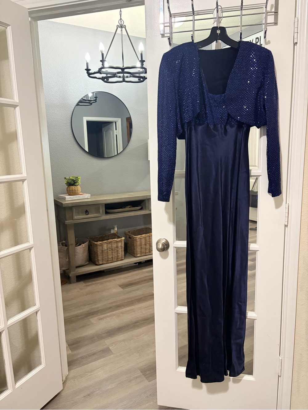 Isis Collection Navy Sequin Bolero Dress